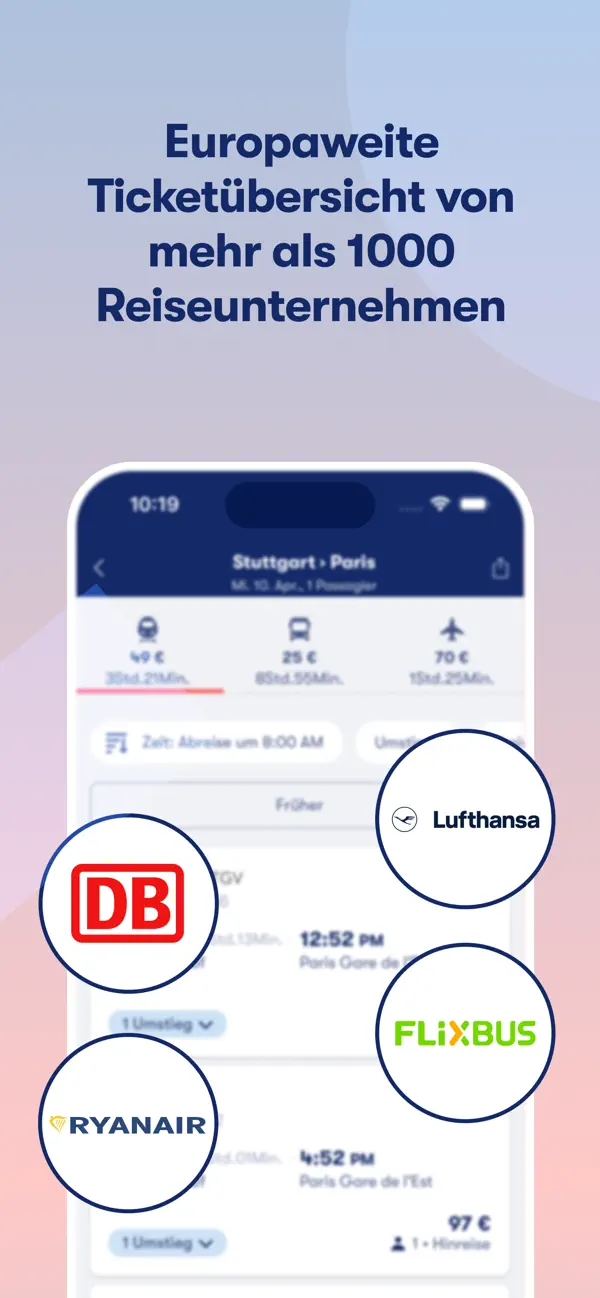 Omio: Travel by Train, Bus, Fly Screenshot 2