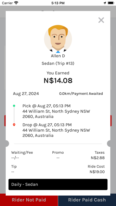 Zippy CAB DRIVER App Screenshot