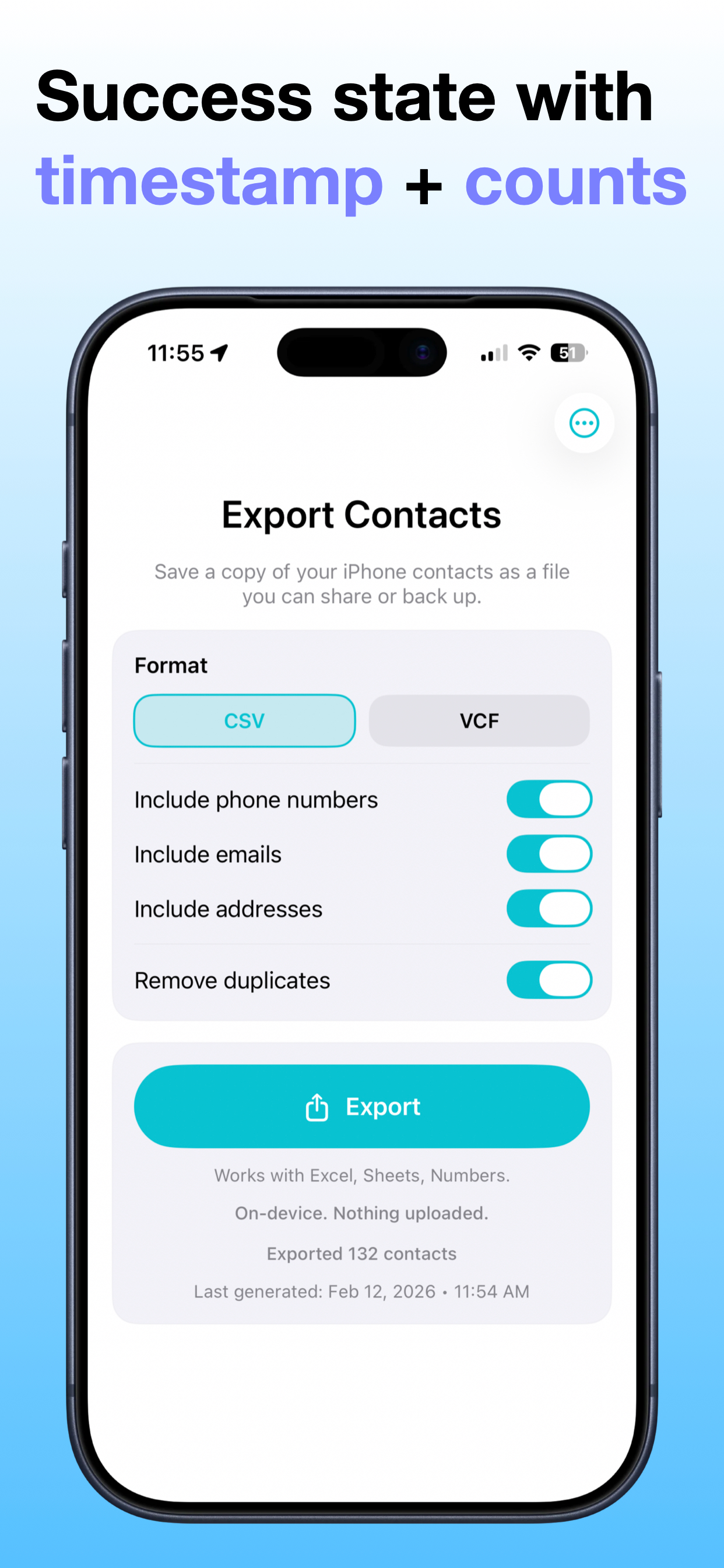 Export Contacts - CSV & VCF screenshot 4