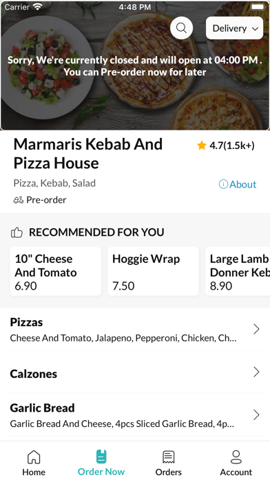 Marmaris Kebab & Pizza House. Screenshot