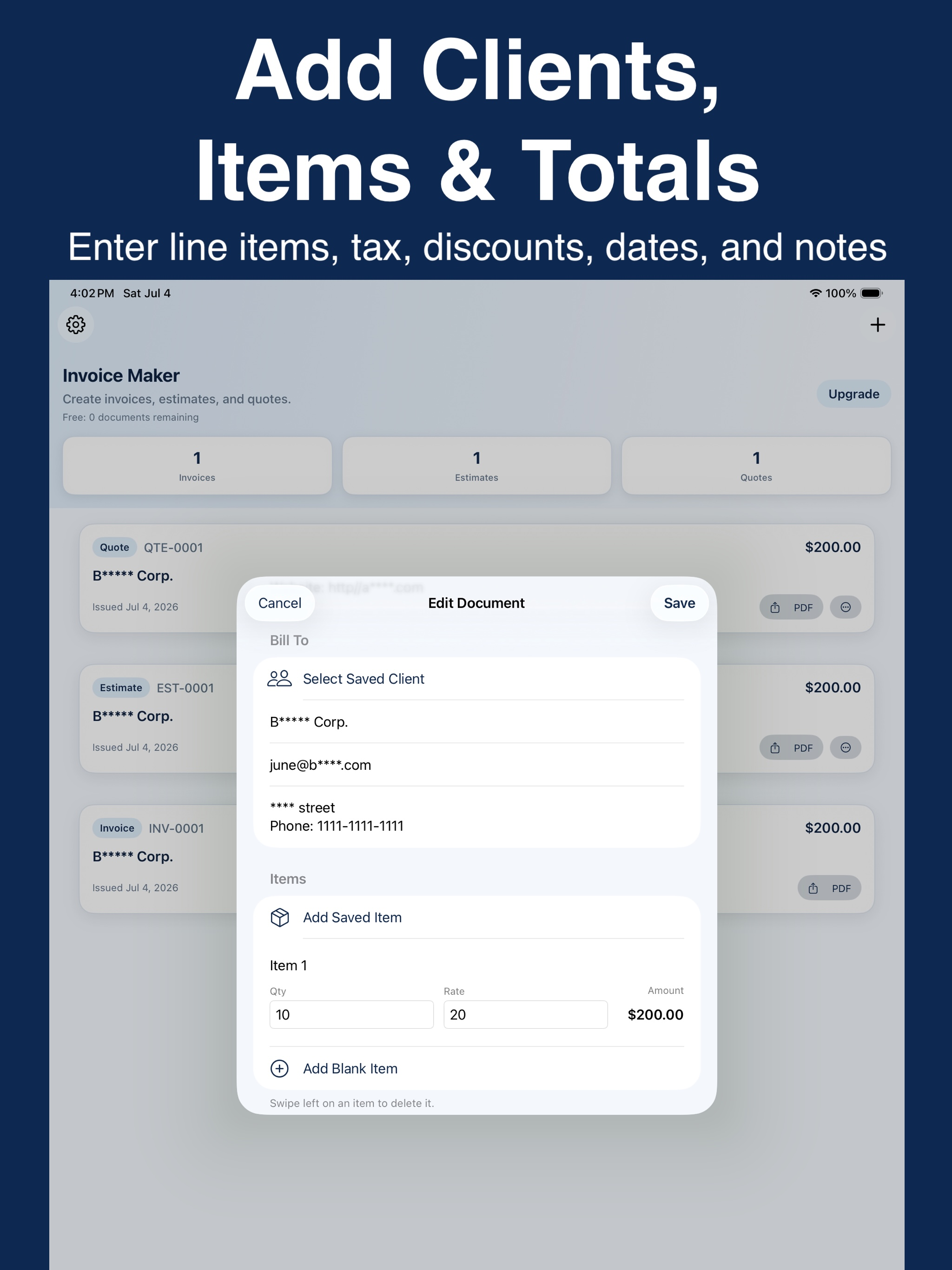 Invoice Maker: PDF Estimate screenshot 7