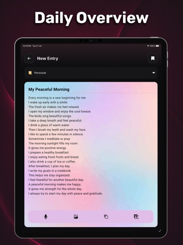 Digital Personal Diary iPad screenshot