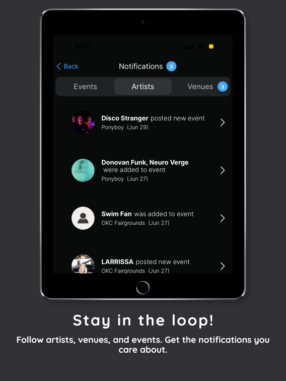 Fanwave: Live Music iPad screenshot 2 - Music app