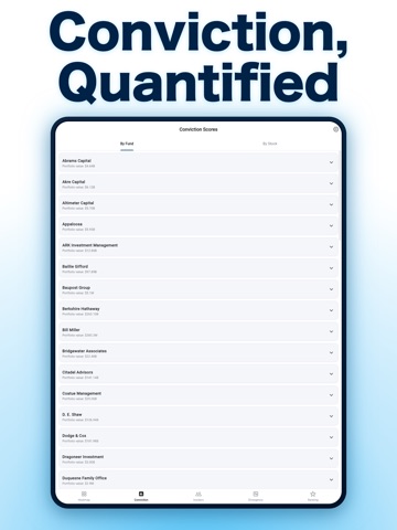 WhaleSignals: 13F Tracker iPad screenshot
