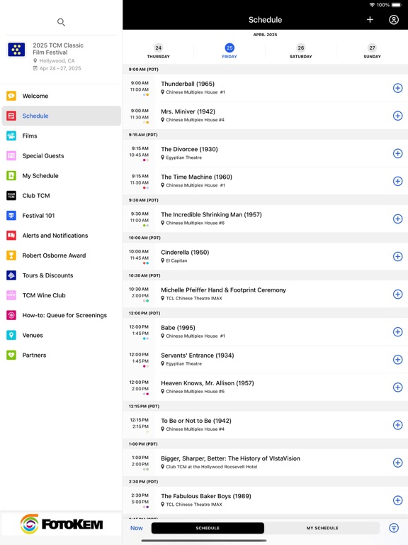 2025 TCM Classic Film Festival iPad screenshot 4 - Entertainment app
