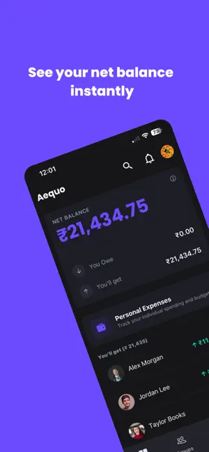 Aequo: Split Bills & Expenses screenshot 1