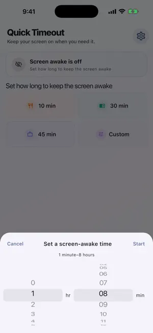 Quick Timeout - Screen Awake screenshot 3