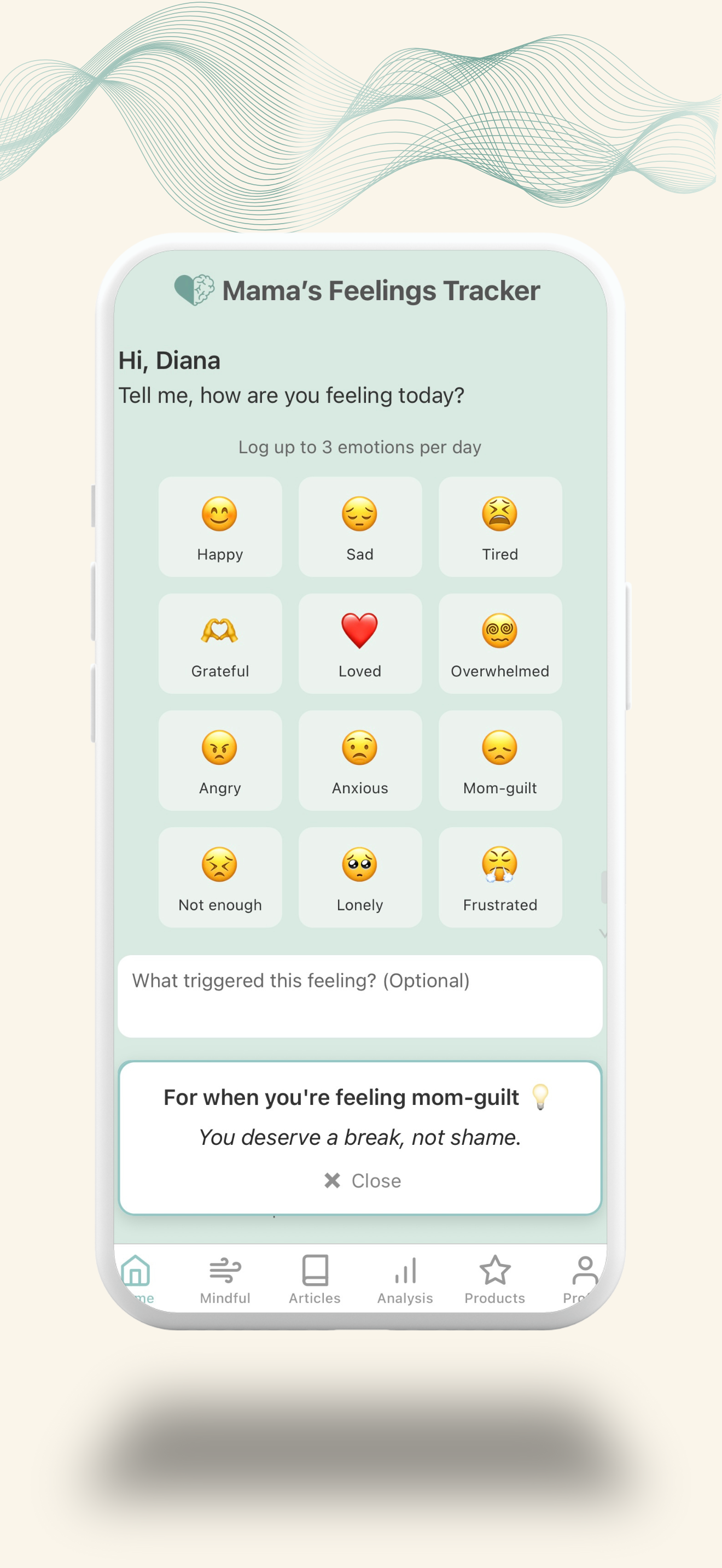 Mama's Feelings Tracker screenshot 2