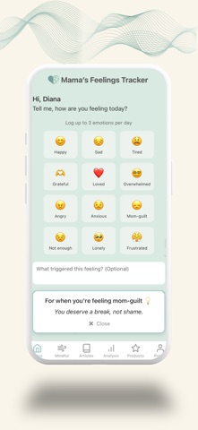 Mama's Feelings Tracker Screenshot 2 of 7