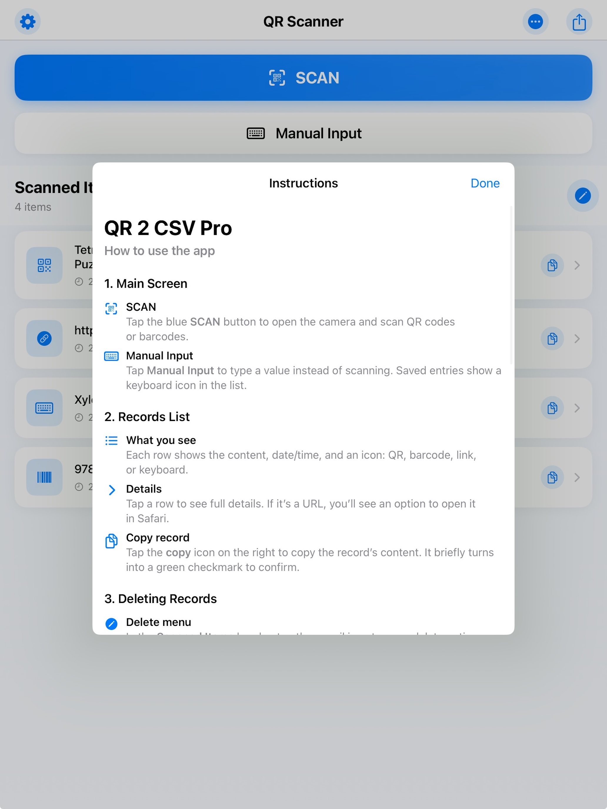 QR 2 CSV Pro screenshot 13