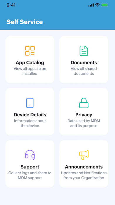 ManageEngine MDM Self Service iPhone screenshot