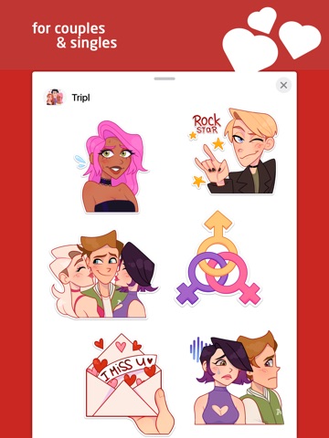 Love Triangle Stickers iPad screenshot