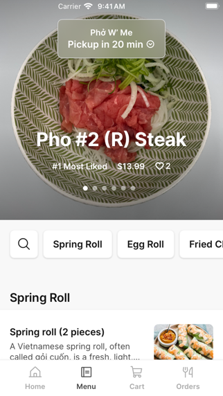 Phở W’ Me iPhone screenshot 2 - Food & Drink app