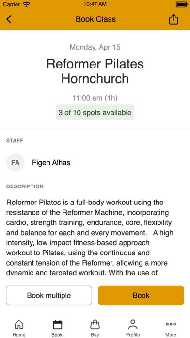 Urban HotYoga ReformerPilates Screenshot