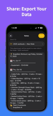 SnapSets - AI Gym Tracker screenshot