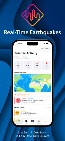 Earthquake Monitor Live Map iPhone screenshot