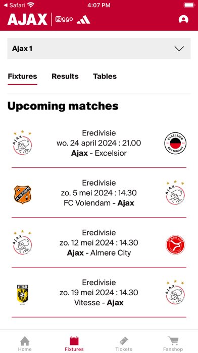 Ajax Official App Screenshot