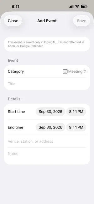 FlowCAL: Vertical Calendar screenshot 2