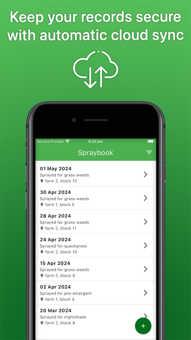 Spraybook: Spray Record Diary Screenshot
