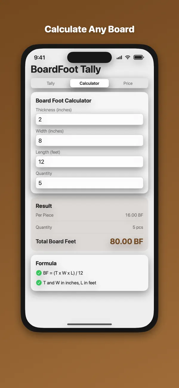 Screenshot #2 pour Board Foot Lumber Tallier