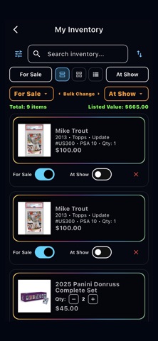 Cards Market iPhone screenshot