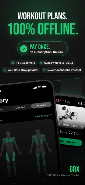 GRX: Offline Workout Tracker screenshot 1