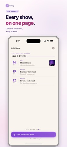 Favvy: Fan Life Tracker screenshot