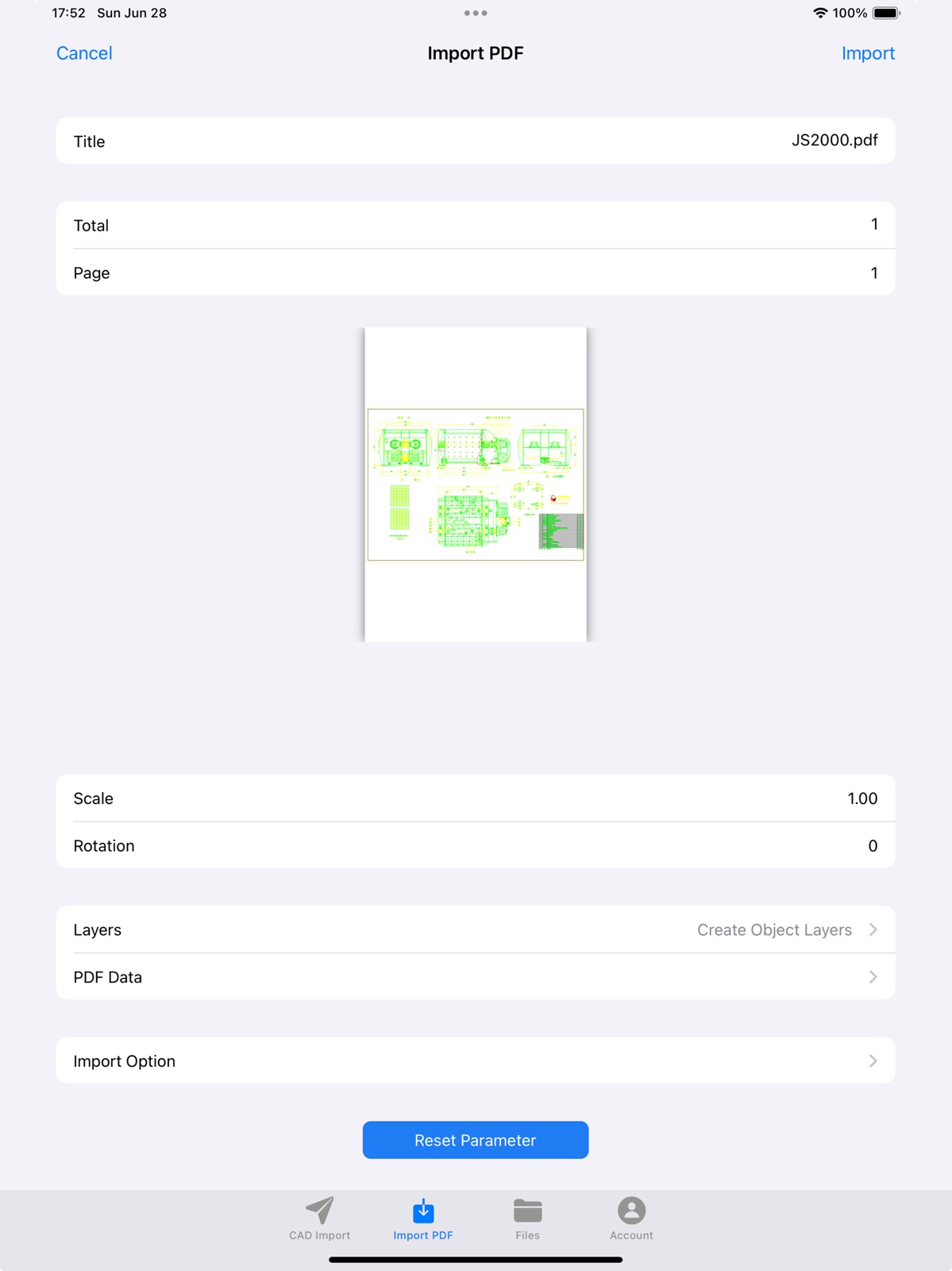 CAD Import - For PDF to DWG ipad screenshot 1