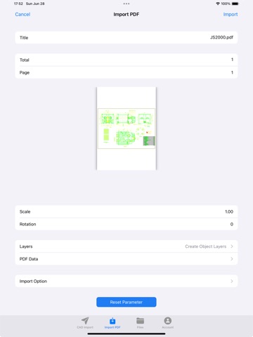 CAD Import - For PDF to DWG iPad screenshot
