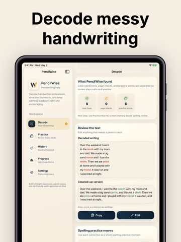 PencilWise: Kids Spelling Help iPad screenshot