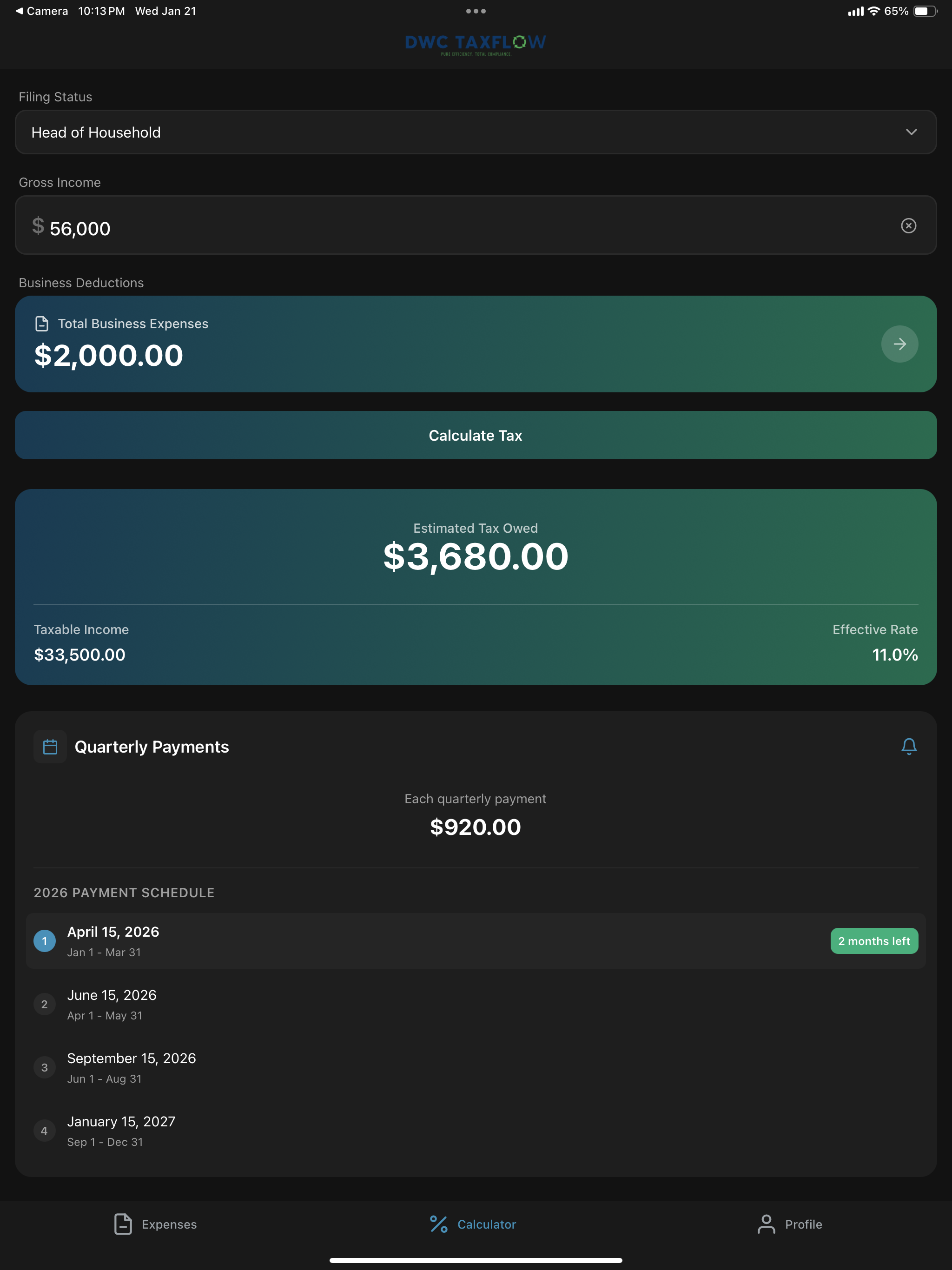 The TaxFlow Calculator screenshot 10