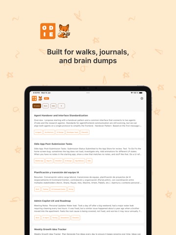 Odie: AI Voice Notes iPad screenshot