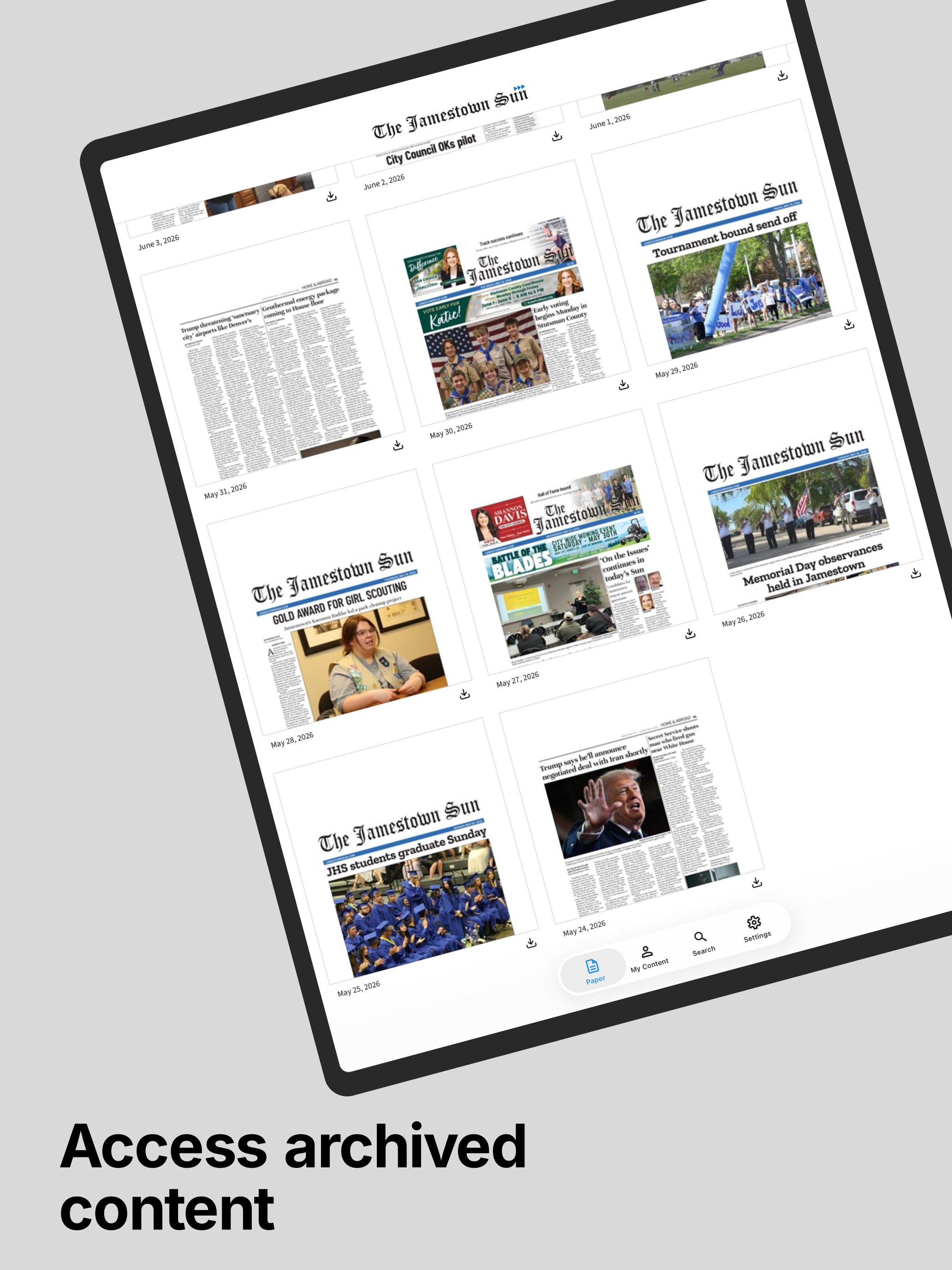 Jamestown Sun E-paper screenshot 7