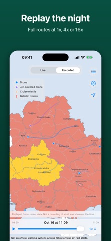 Dronar: Air Raid & Drone Map iPhone screenshot 2