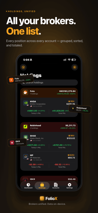 FolioX: Stock & Crypto Tracker Screenshot 3 of 6