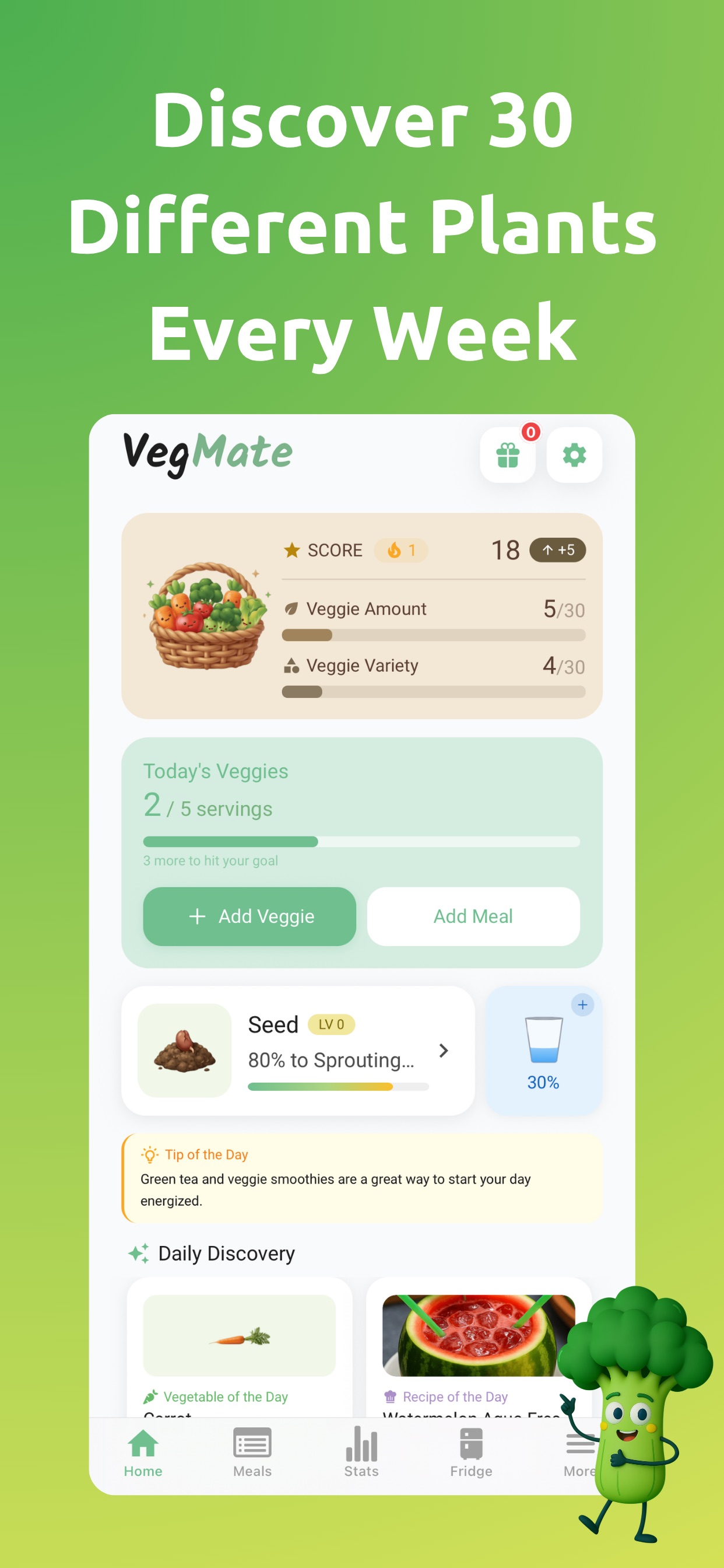 Screenshot 1 of VegMate: Meal Plan & Calories