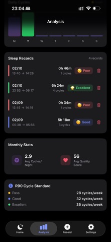 R90 sleep assistant iPhone screenshot
