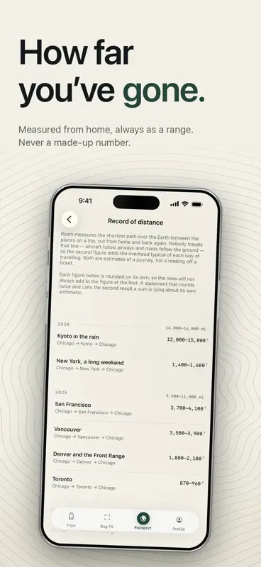 Roam: Travel Packing Lists screenshot 9 of 10