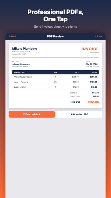 TradeInvoice for Contractors screenshot
