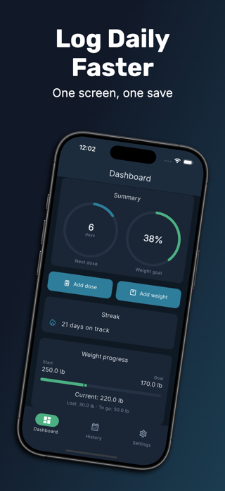 GLP1 Tracker Shot & Weight Log Screenshot 1 of 4