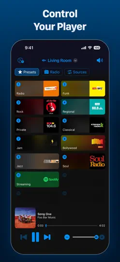 Скриншот BluRemote - BluOS Controller на iPhone 1