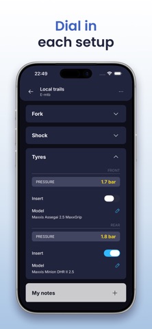 MTB Setup Tracker - BouncyBits Screenshot 5 of 8