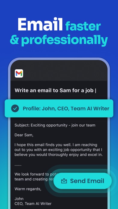 AI Writer: Email Letter Essay Screenshot