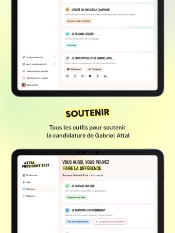 Attal Président iPad screenshot