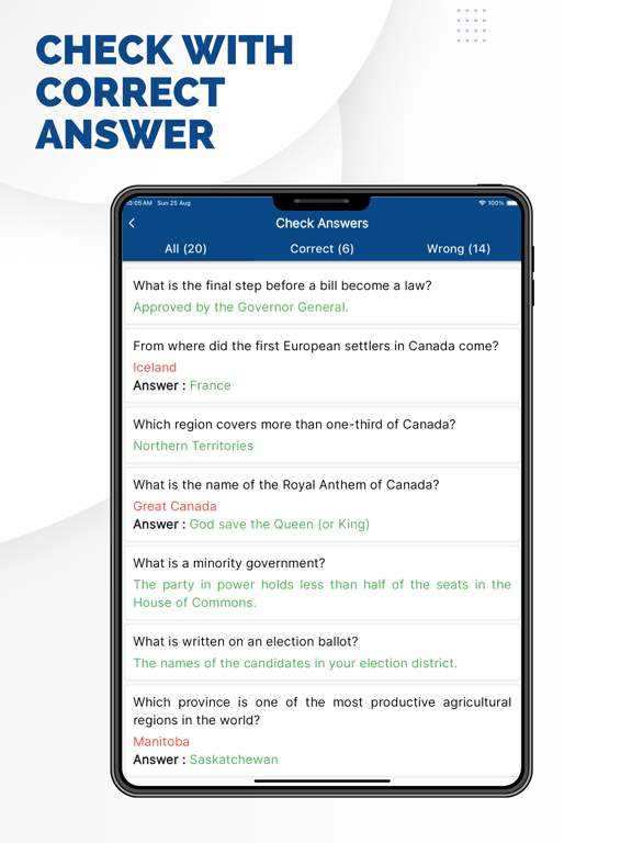 Canadian Citizenship Exam 2024 iPad screenshot 7 - Education app
