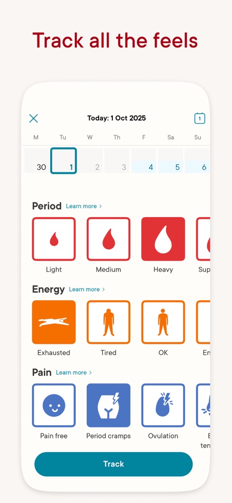 Clue Period & Cycle Tracker - Traccia Ogni Sensazione