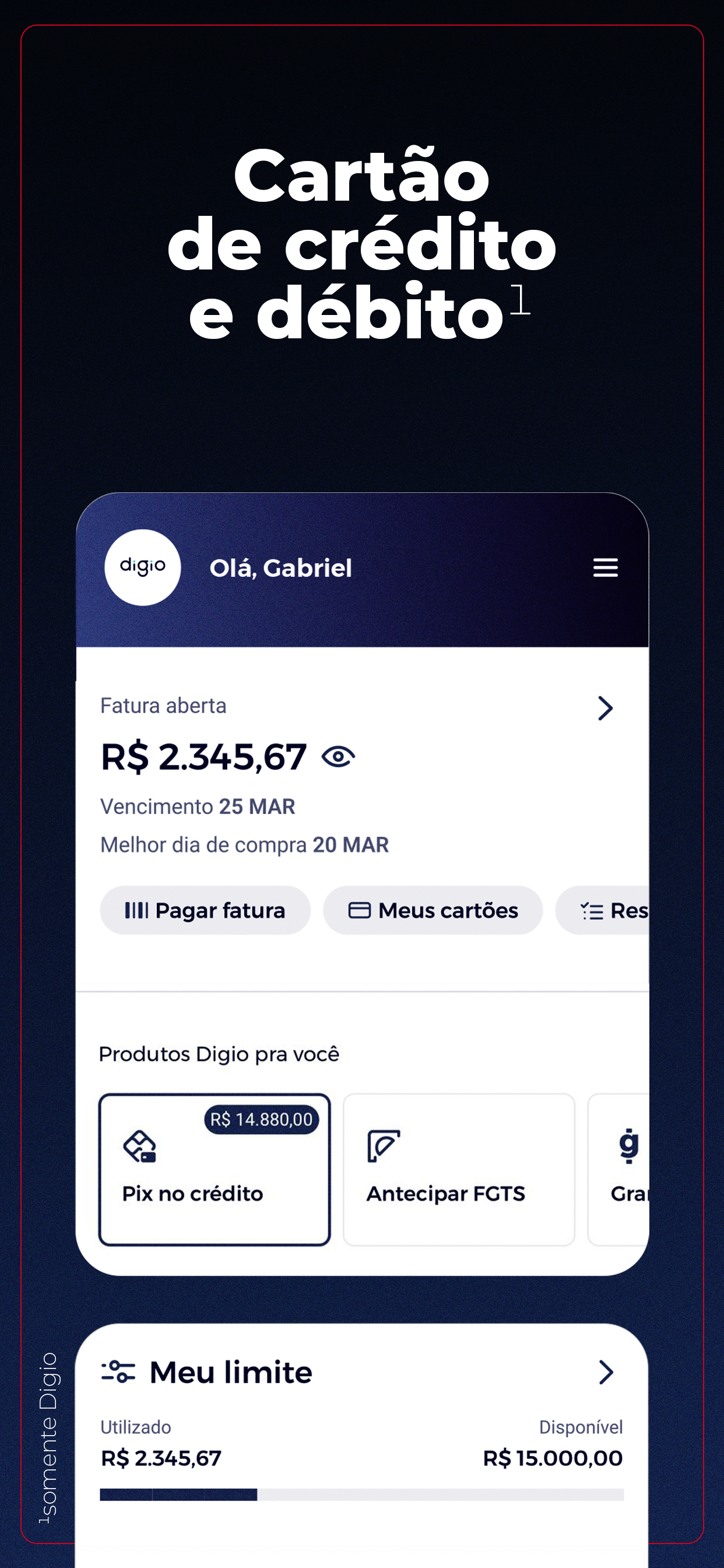 Digio: cartão de crédito screenshot 2