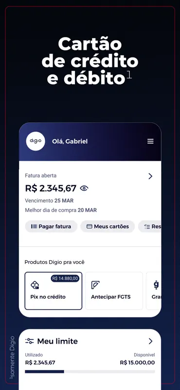 Digio: cartão de crédito screenshot 2 of 8