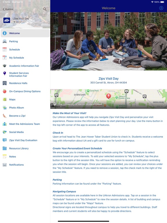 UAkron Admissions iPad screenshot 1 - Business app