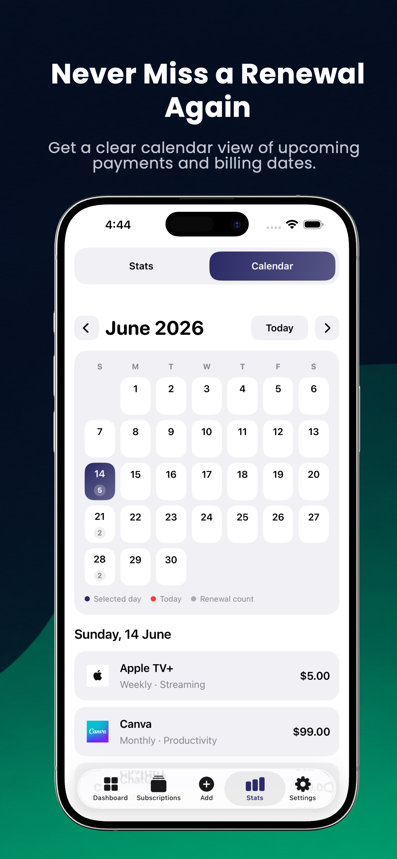 Trackify Subscriptions: Subtle screenshot 7